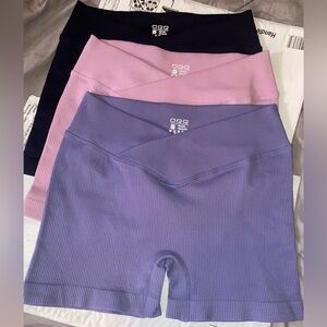 OQQ 3 piece ribbed yoga shorts XL